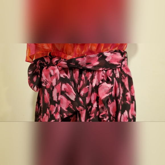 LA MISA Orange and Pink Ruffled One-Shoulder Dress, Size M - Picture 6 of 14